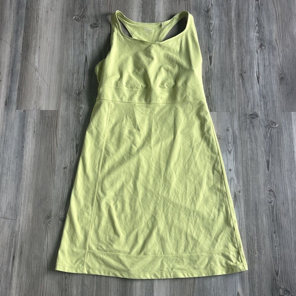 Toad & Co Med Tank Dress Lime Sleeveless V-Neck Cutout Built-In-Bra Pocket